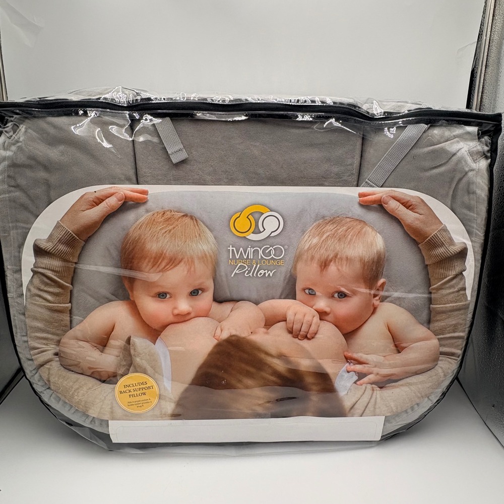TwinGo Nursing Pillow Gray New Tandem Breastfeeding Support OS